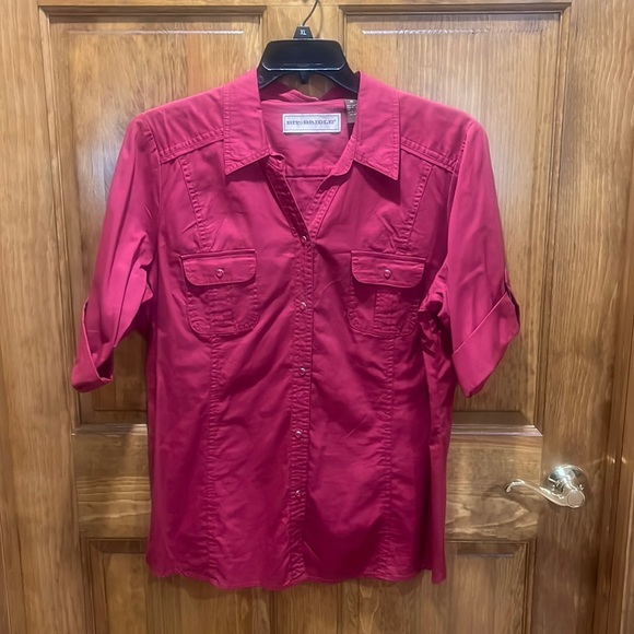Bit & Bridle Tops - Short sleeve button down XL
